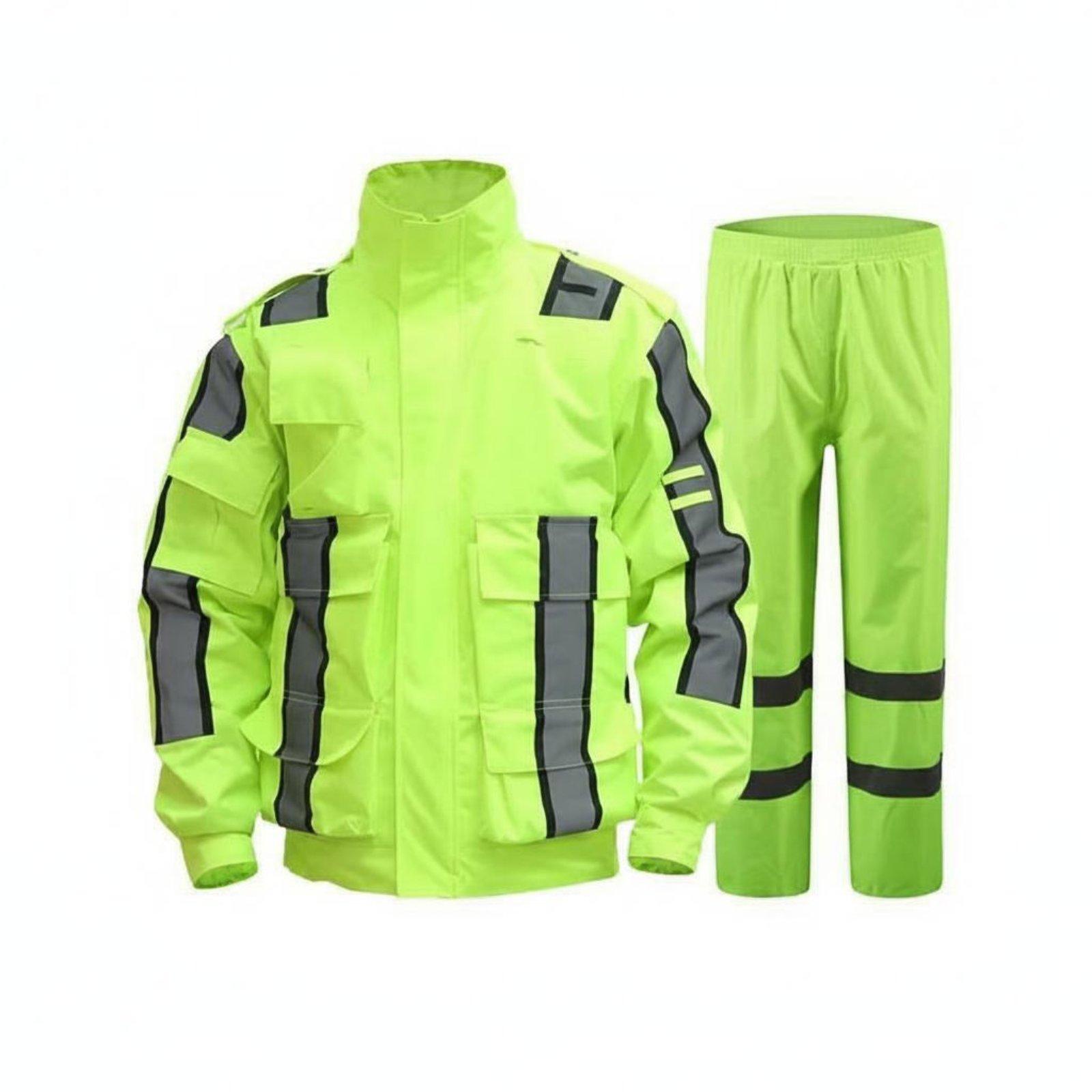 Motorcycle Gear Jacket - Wodoodporny, odblaskowy kombinezon przeciwdeszczowy o wysokiej