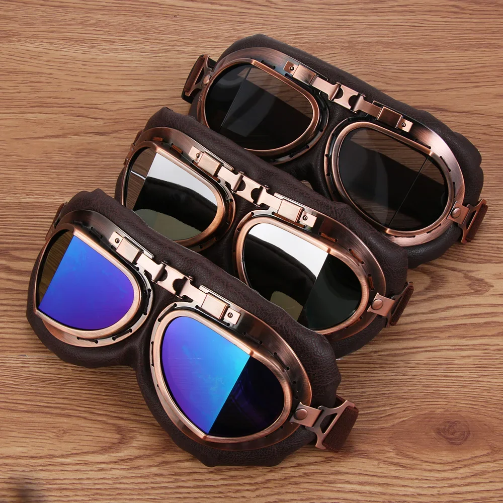 Motorcycle Gear Pattern - Pilot Retro Goggles Dustproof Lens Frame