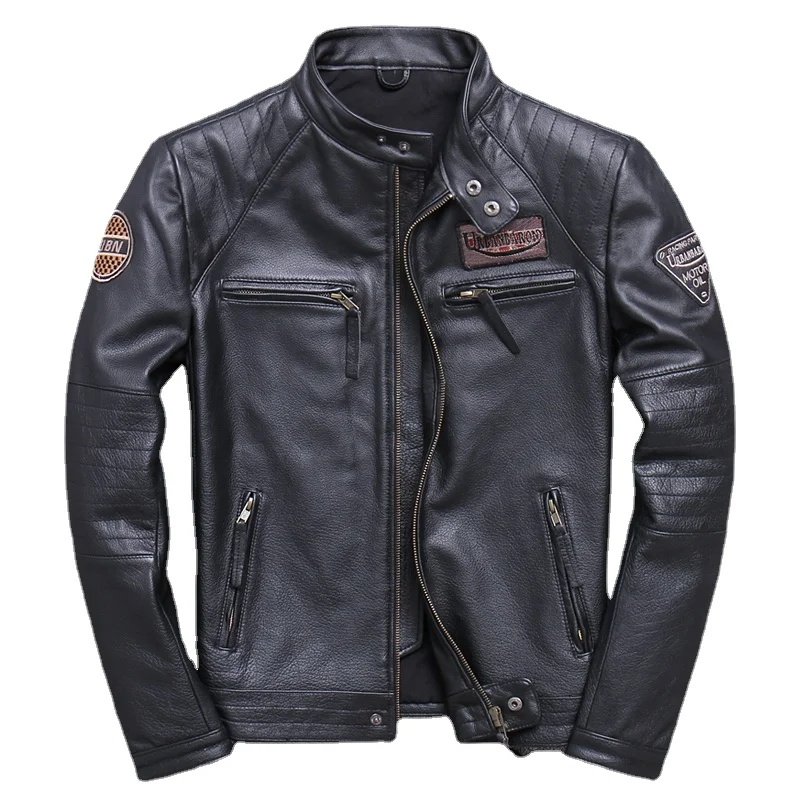 Riding Jacket Leather - Modne kurtki motocyklowe Vintage męska kurtka