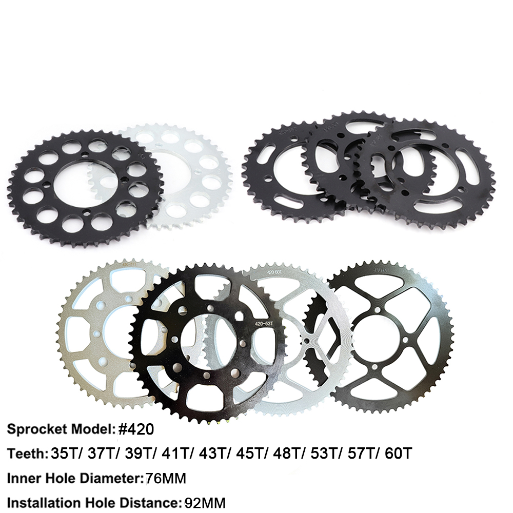 Motorcycle Gear Ratio - Motocyklowa zębatka tylna 420 35/37/39/41/43/45/48/51/53/57/60T, średnica