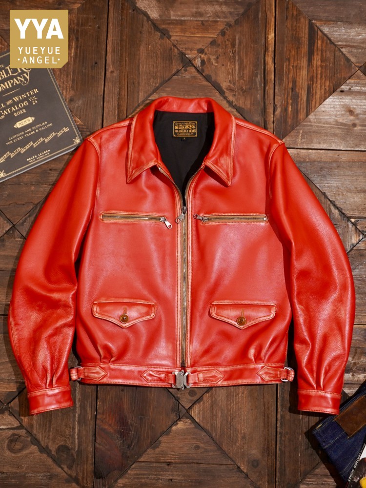 Riding Jacket Leather - Męska kurtka z prawdziwej skóry bydlęcej