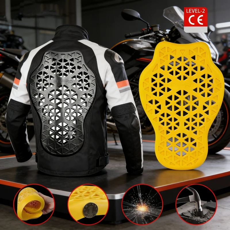 Motorcycle Gear - Zestaw ochraniaczy motocyklowych: ochraniacze pleców, ramion,