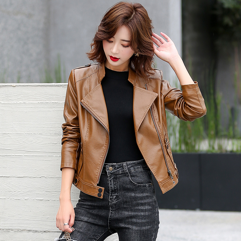Riding Jacket Leather - M-5XL Nowe Kobiety Kurtka skórzana Wiosna