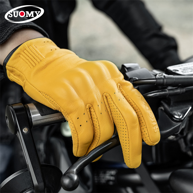 Rękawice motocyklowe z owczej  – Motorcycle Gear Yellow recenzja i cena