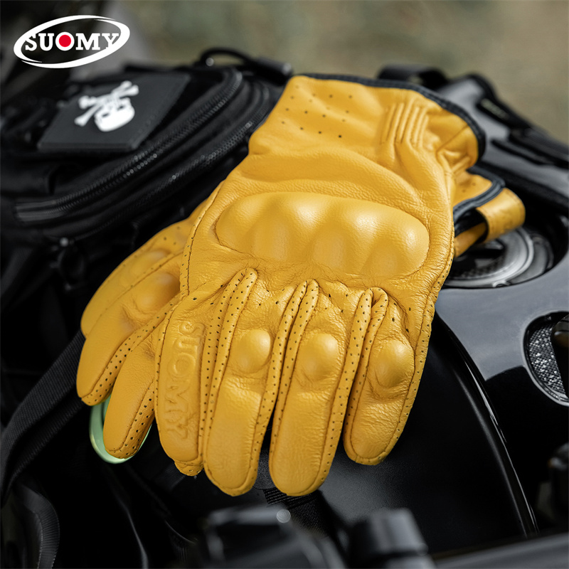 Rękawice motocyklowe z owczej  – Motorcycle Gear Yellow recenzja i cena