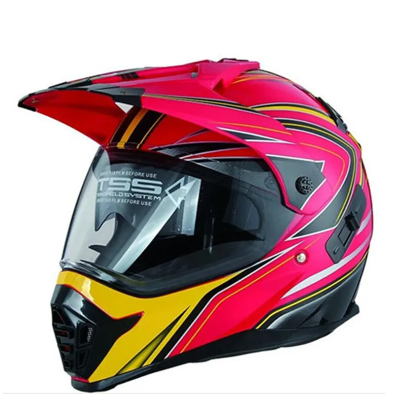 Czerwono-żółty kask motocrosso – Motorcycle Gear Yellow recenzja i cena