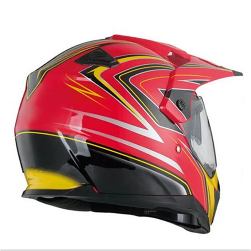 Czerwono-żółty kask motocrosso – Motorcycle Gear Yellow recenzja i cena